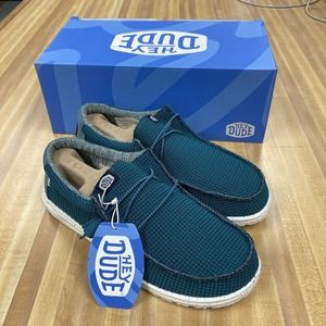 Hey Dude Wally Sport Mesh - Teal | Men's Shoes | Men's Slip on Loafers |…